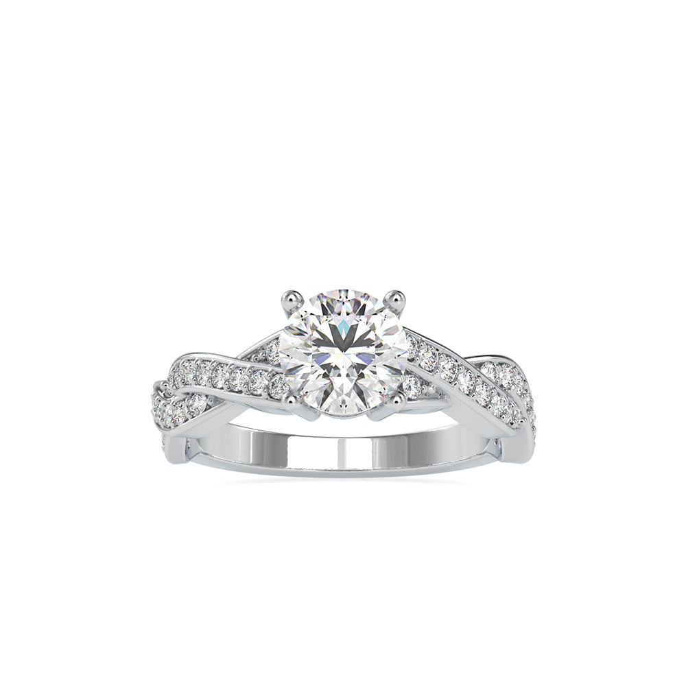 SKU: 0068 (14K) Twisted Shank Diamond Engagment Ring in Rose Gold.