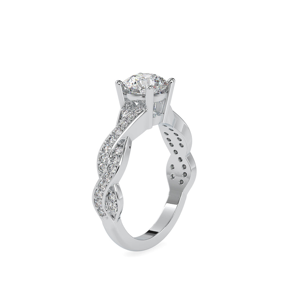 SKU: 0068 (10K) Twisted Shank Diamond Engagment Ring in Rose Gold.