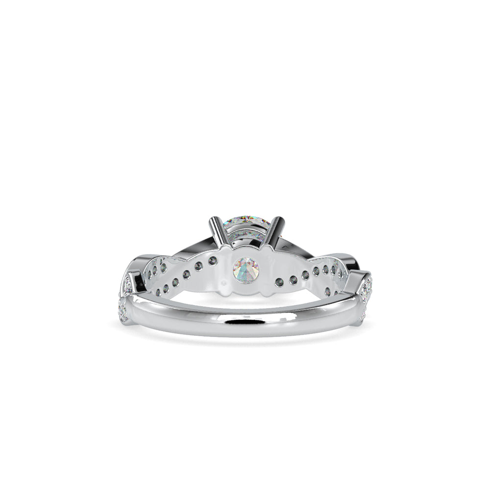 SKU: 0068 (10K) Twisted Shank Diamond Engagment Ring in Rose Gold.