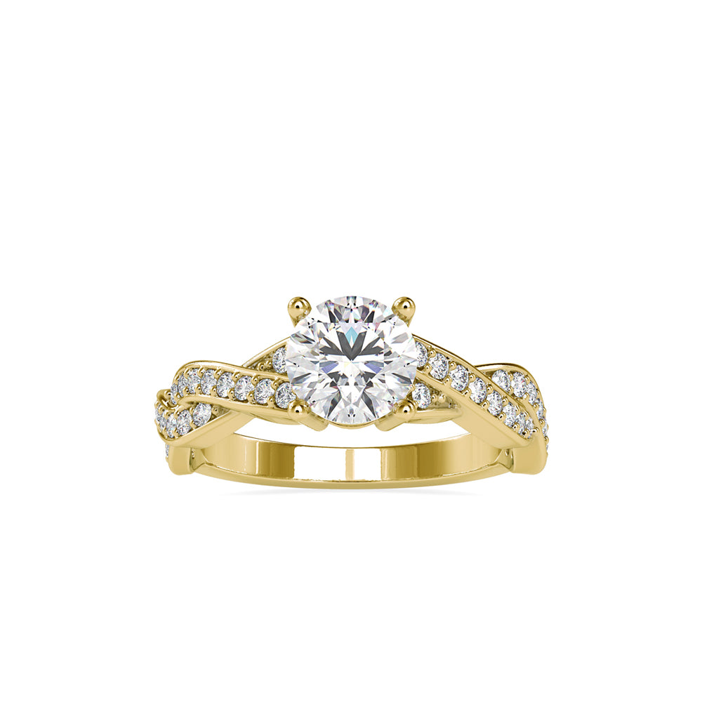 SKU: 0068 (22K) Twisted Shank Diamond Engagment Ring in Rose Gold.