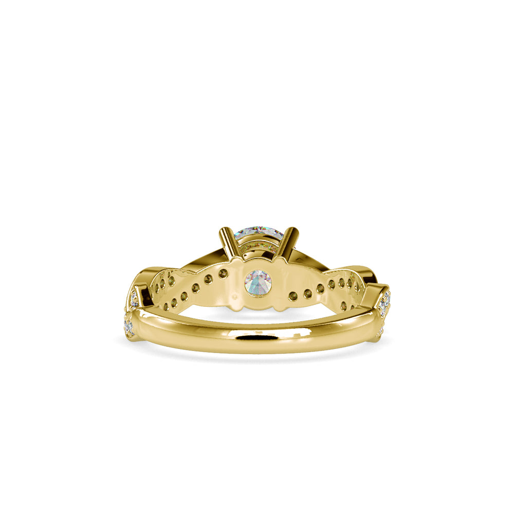 SKU: 0068 (18K) Twisted Shank Diamond Engagment Ring in Rose Gold.
