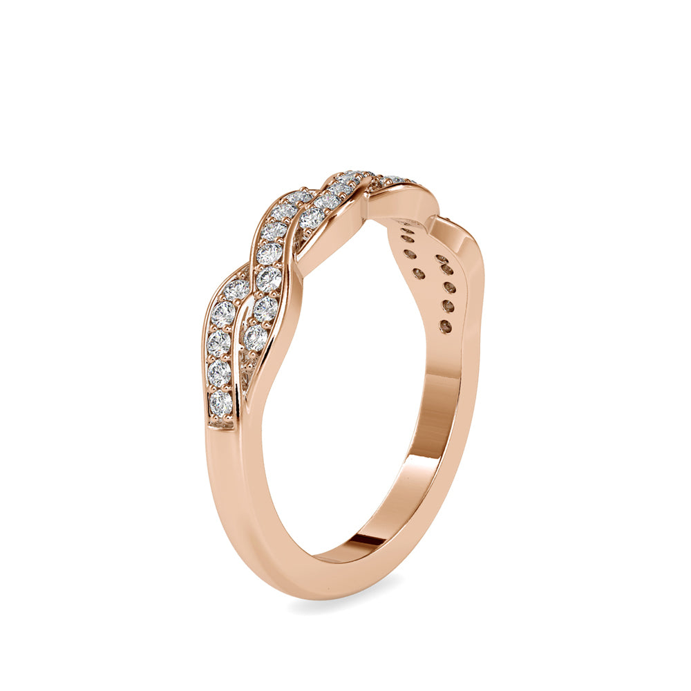 SKU: 0069 (10K) Endless Sparkle Twist Band in Rose Gold.