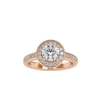 SKU: 0070 (22K) The Infinite Sparkle Halo Ring in Rose Gold.