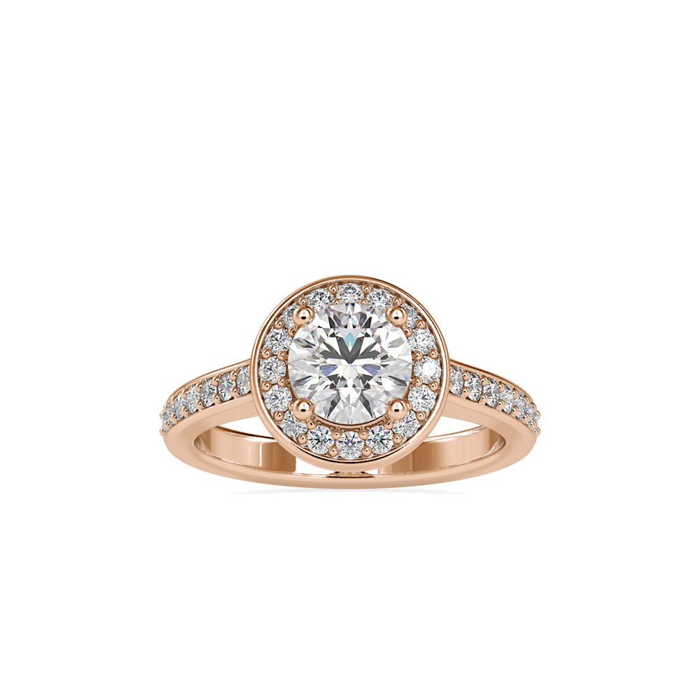 SKU: 0070 (10K) The Infinite Sparkle Halo Ring in Rose Gold.