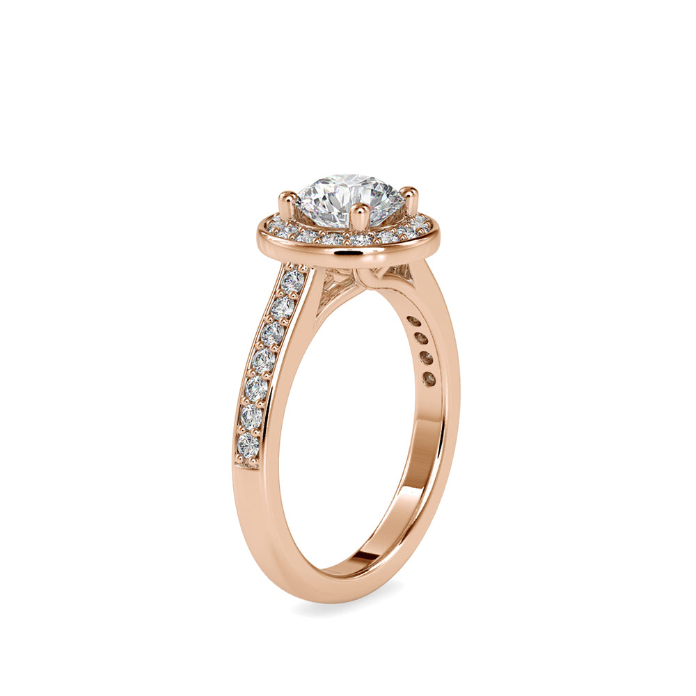 SKU: 0070 (10K) The Infinite Sparkle Halo Ring in Rose Gold.