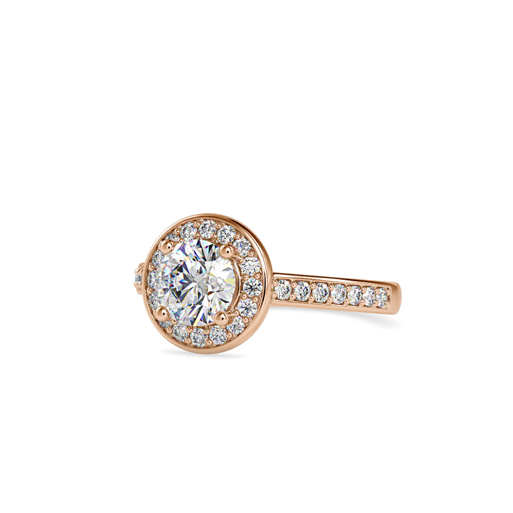 SKU: 0070 (10K) The Infinite Sparkle Halo Ring in Rose Gold.
