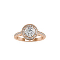 SKU: 0071 (22K) Round Radiance Halo Ring In Rose Gold.