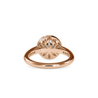 SKU: 0071 (10K) Round Radiance Halo Ring In Rose Gold.