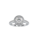 SKU: 0071 (14K) Round Radiance Halo Ring In Rose Gold.