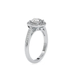 SKU: 0071 (10K) Round Radiance Halo Ring In Rose Gold.
