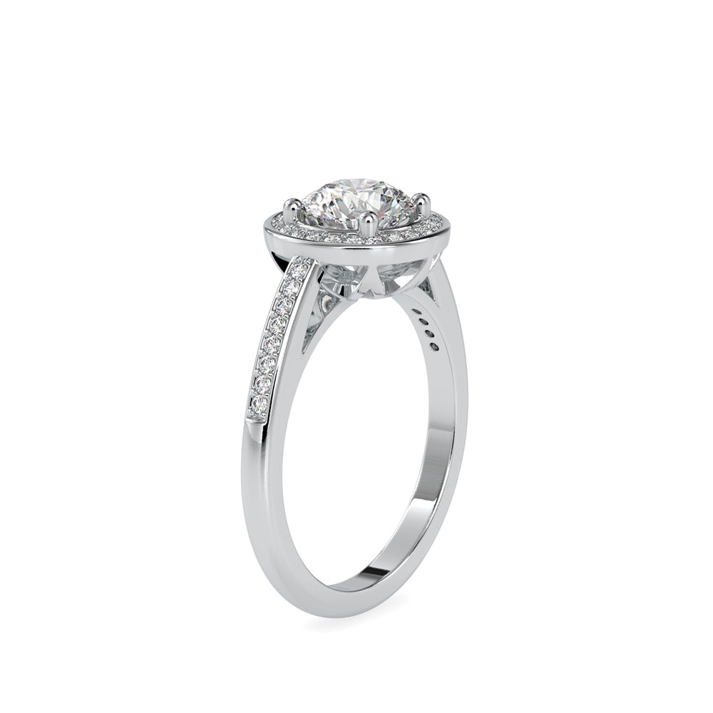 SKU: 0071 (22K) Round Radiance Halo Ring In Rose Gold.