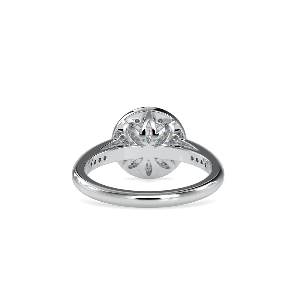 SKU: 0071 (14K) Round Radiance Halo Ring In Rose Gold.