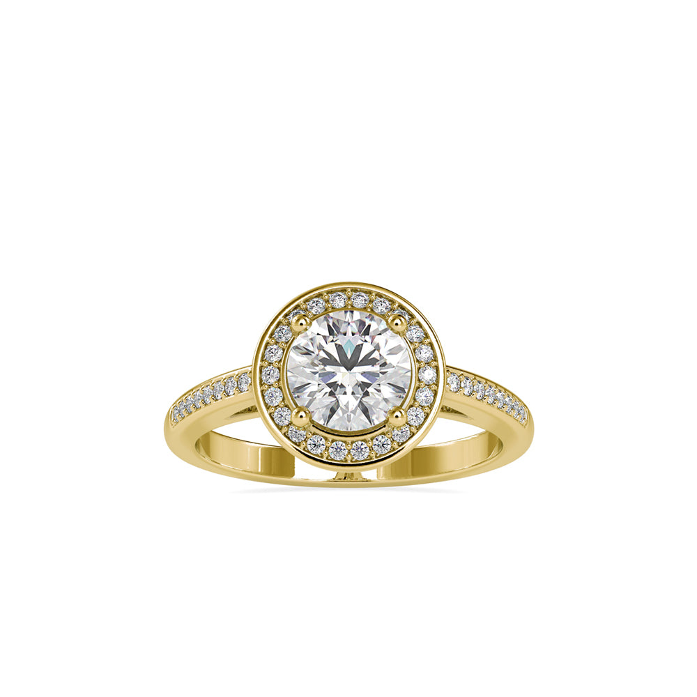 SKU: 0071 (22K) Round Radiance Halo Ring In Rose Gold.