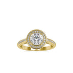 SKU: 0071 (10K) Round Radiance Halo Ring In Rose Gold.