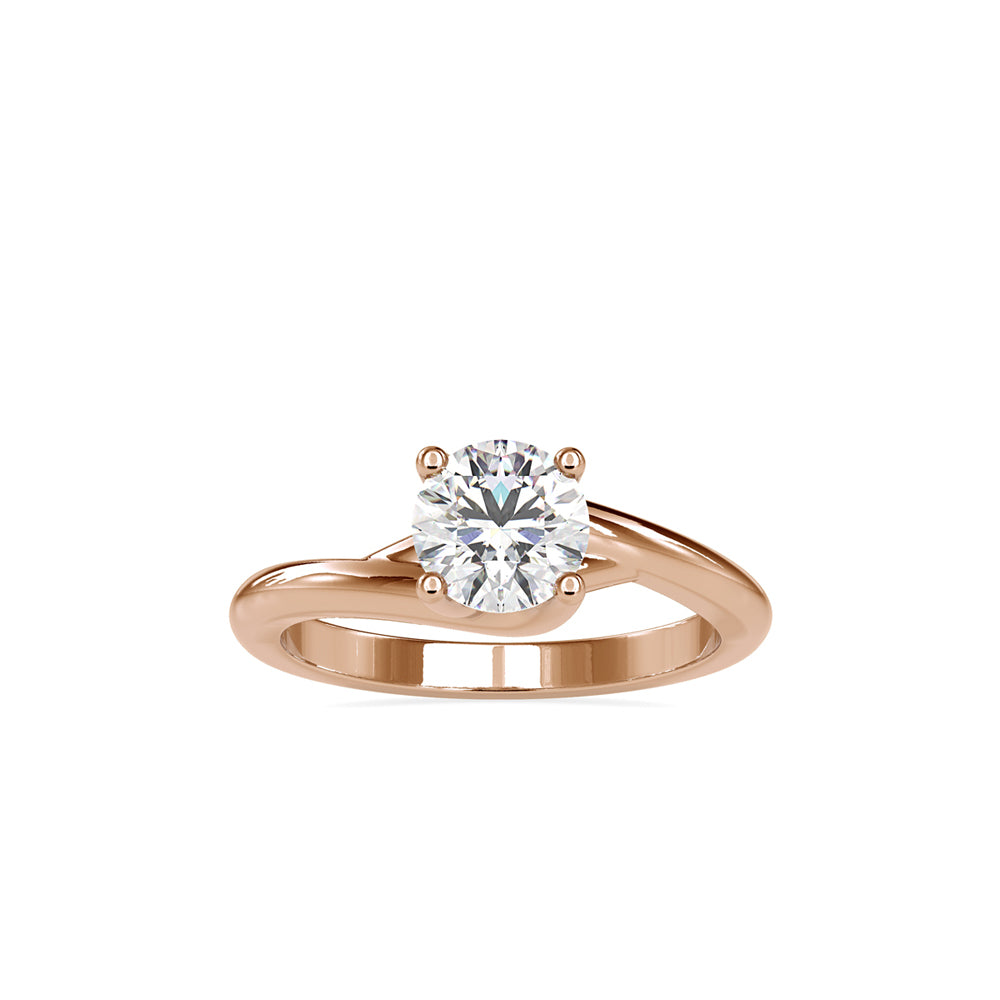SKU: 0072 (14K) Classic Solitaire Ring With a Modern Twist in Rose Gold.