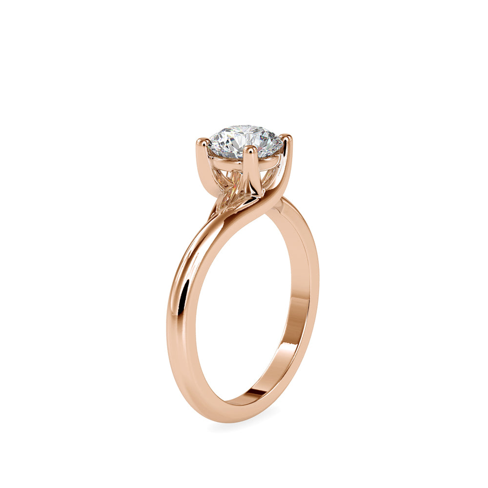 SKU: 0072 (10K) Classic Solitaire Ring With a Modern Twist in Rose Gold.