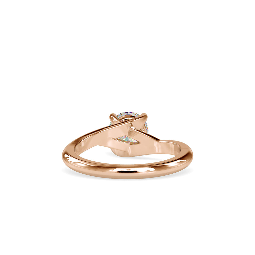 SKU: 0072 (14K) Classic Solitaire Ring With a Modern Twist in Rose Gold.