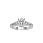 SKU: 0073 (22K) Double Pave Solitaire Ring in Rose Gold.