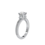 SKU: 0073 (22K) Double Pave Solitaire Ring in Rose Gold.