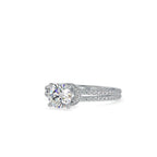SKU: 0073 (10K) Double Pave Solitaire Ring in Rose Gold.