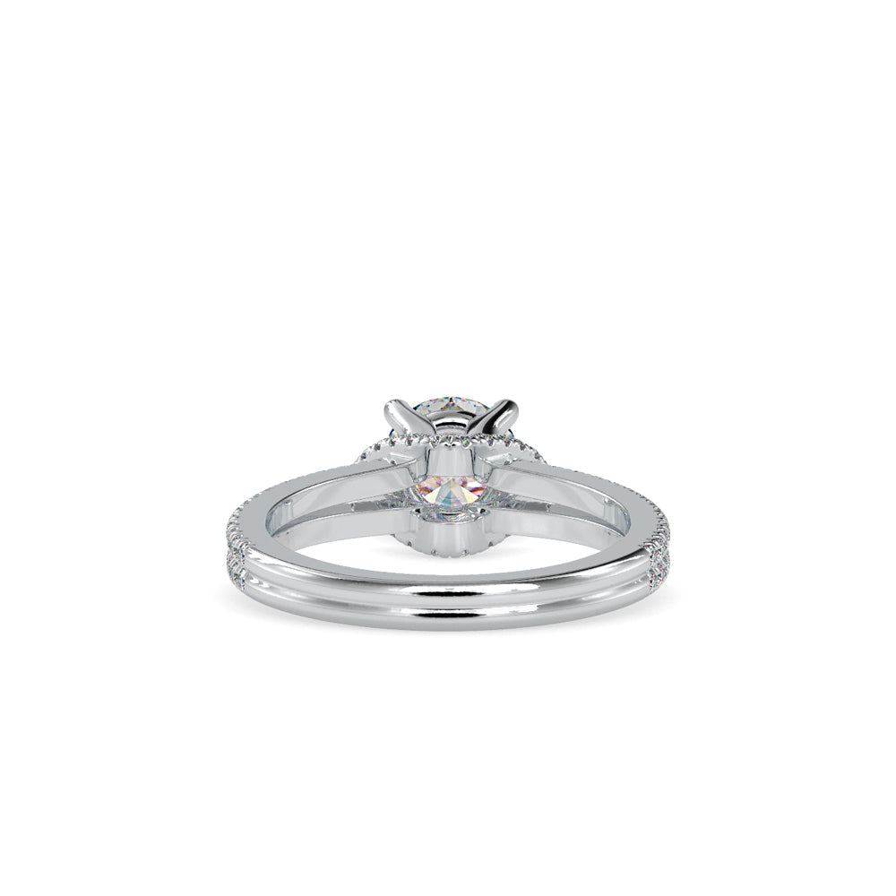 SKU: 0073 (18K) Double Pave Solitaire Ring in Rose Gold.