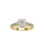 SKU: 0073 (22K) Double Pave Solitaire Ring in Rose Gold.