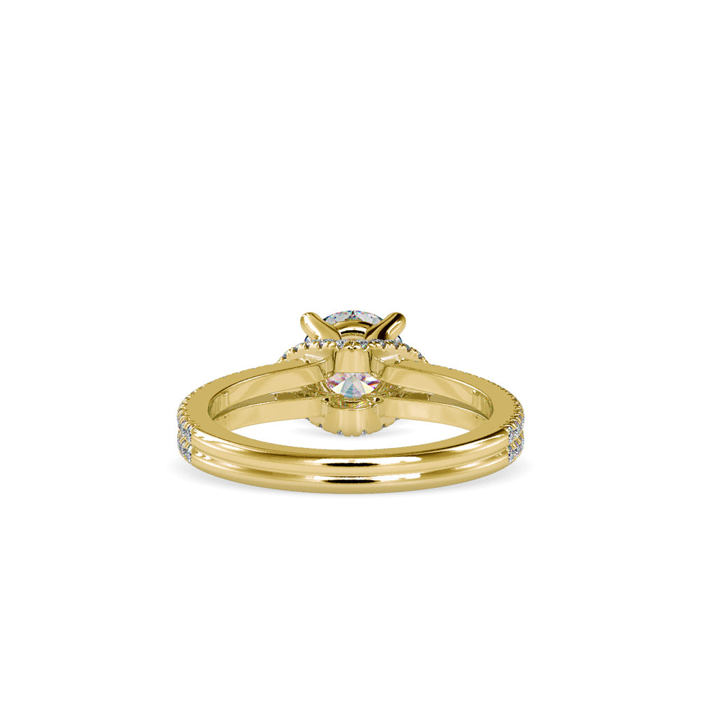 SKU: 0073 (14K) Double Pave Solitaire Ring in Rose Gold.