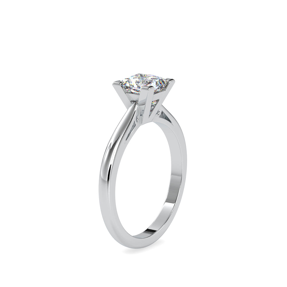 SKU: 0074 (14K) Classic Princess-cut Solitaire Ring Rose Gold.