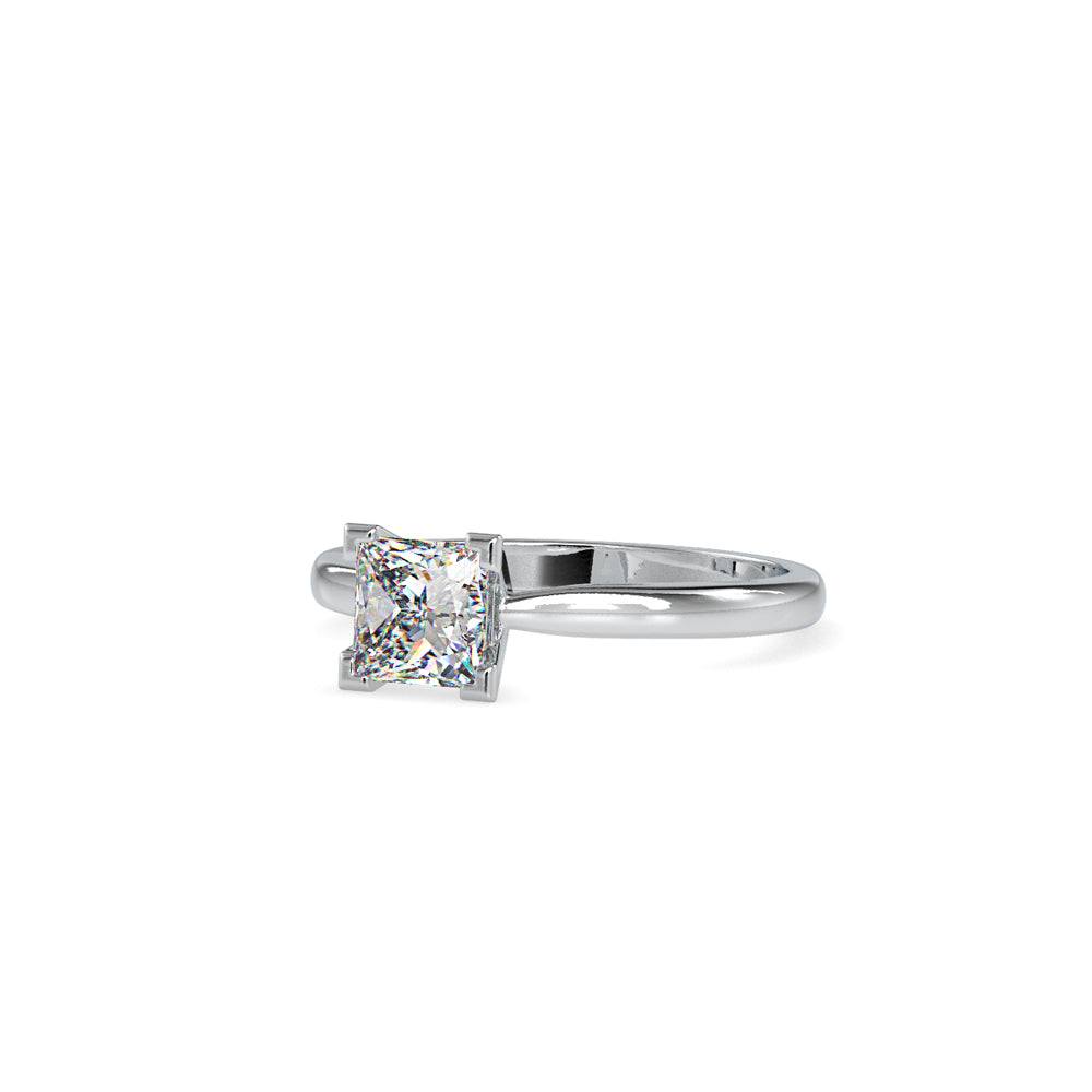 SKU: 0074 (14K) Classic Princess-cut Solitaire Ring Rose Gold.