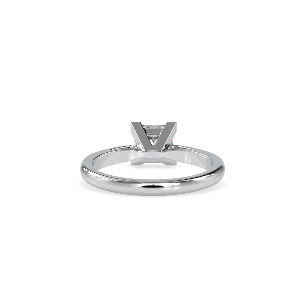 SKU: 0074 (14K) Classic Princess-cut Solitaire Ring Rose Gold.