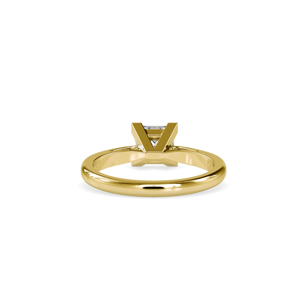 SKU: 0074 (10K) Classic Princess-cut Solitaire Ring Rose Gold.