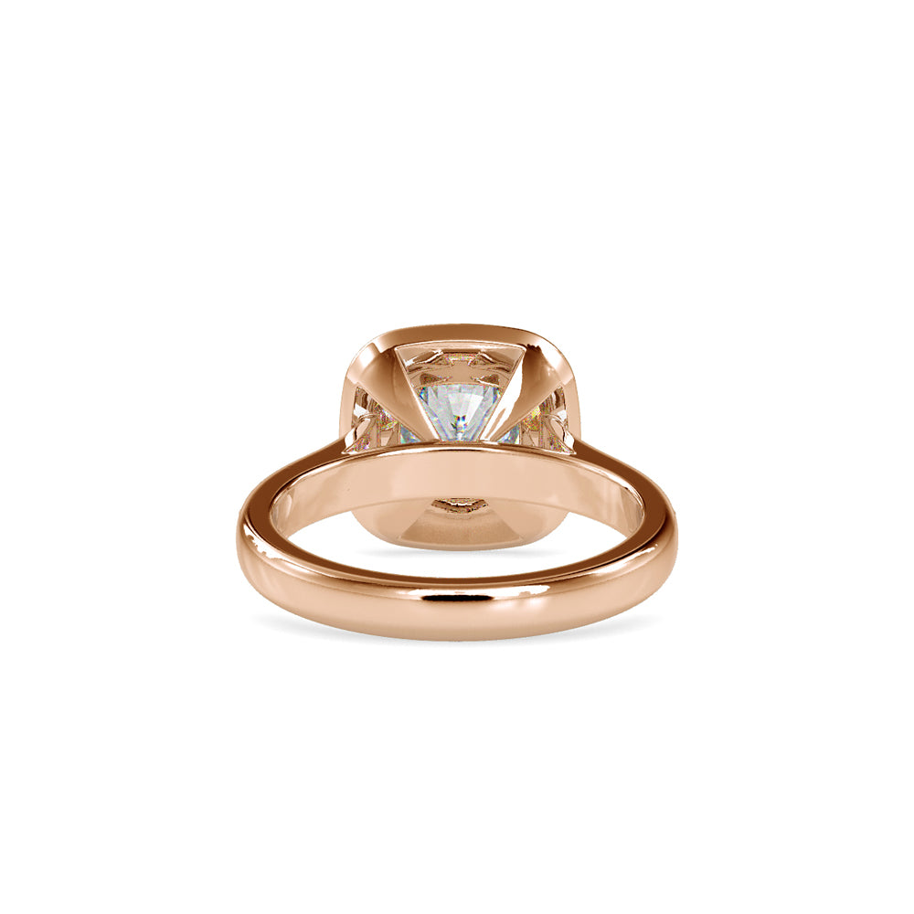 SKU: 0075 (14K) Sparkling Cushion Halo Engagment Ring Rose Gold.