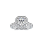 SKU: 0075 (10K) Sparkling Cushion Halo Engagment Ring Rose Gold.