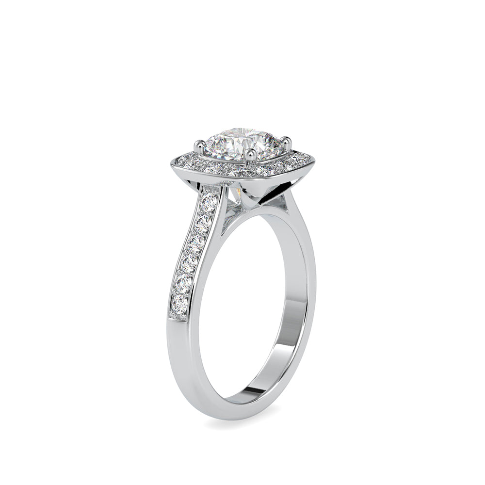 SKU: 0075 (18K) Sparkling Cushion Halo Engagment Ring Rose Gold.