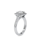 SKU: 0075 (18K) Sparkling Cushion Halo Engagment Ring Rose Gold.
