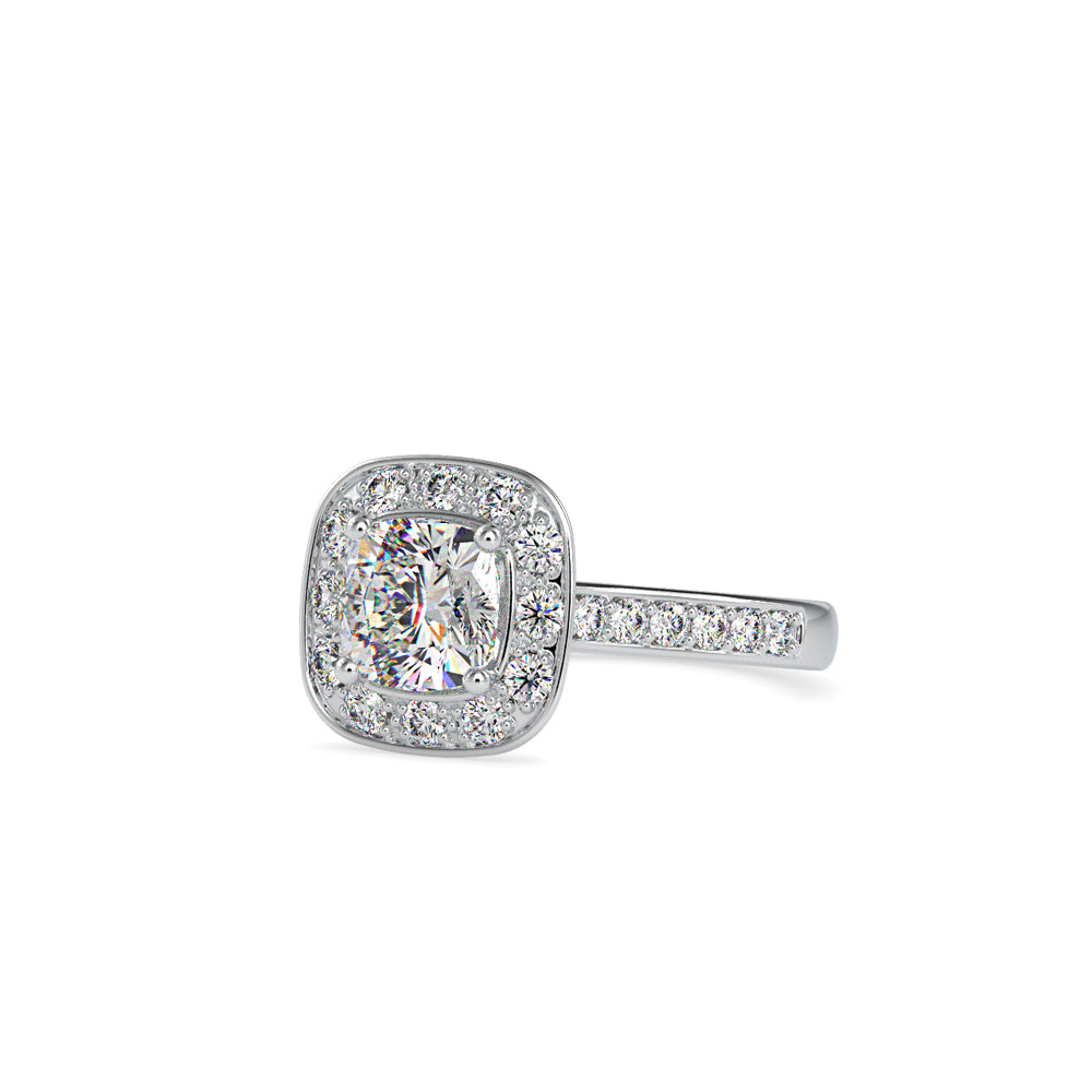 SKU: 0075 (10K) Sparkling Cushion Halo Engagment Ring Rose Gold.