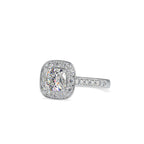 SKU: 0075 (18K) Sparkling Cushion Halo Engagment Ring Rose Gold.