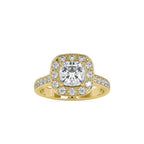 SKU: 0075 (10K) Sparkling Cushion Halo Engagment Ring Rose Gold.