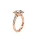 SKU: 0076 (22K) Sparkling Cushion Halo Engagment Ring Rose Gold.