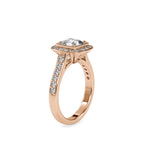 SKU: 0076 (22K) Sparkling Cushion Halo Engagment Ring Rose Gold.