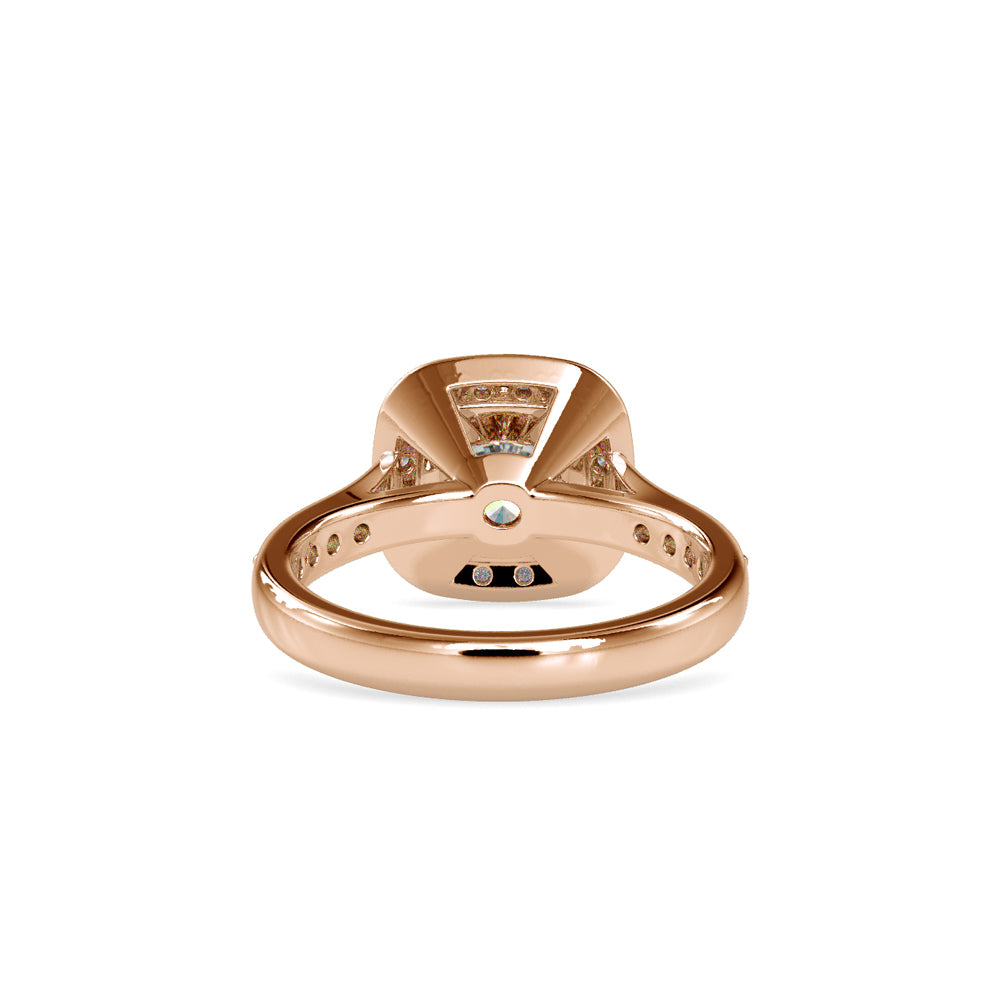 SKU: 0076 (22K) Sparkling Cushion Halo Engagment Ring Rose Gold.