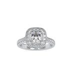 SKU: 0076 (18K) Sparkling Cushion Halo Engagment Ring Rose Gold.