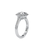 SKU: 0076 (10K) Sparkling Cushion Halo Engagment Ring Rose Gold.