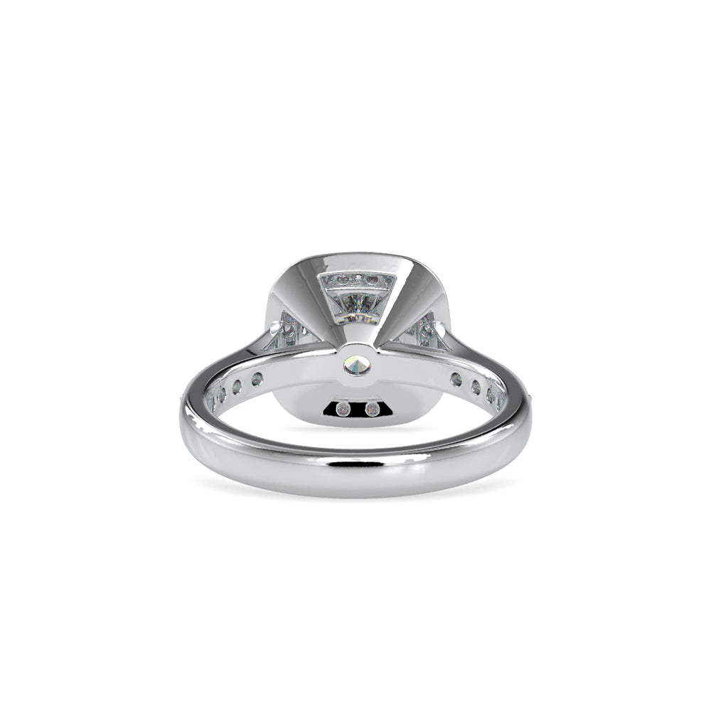 SKU: 0076 (14K) Sparkling Cushion Halo Engagment Ring Rose Gold.