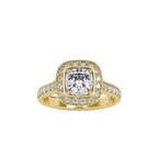 SKU: 0076 (22K) Sparkling Cushion Halo Engagment Ring Rose Gold.