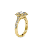 SKU: 0076 (14K) Sparkling Cushion Halo Engagment Ring Rose Gold.