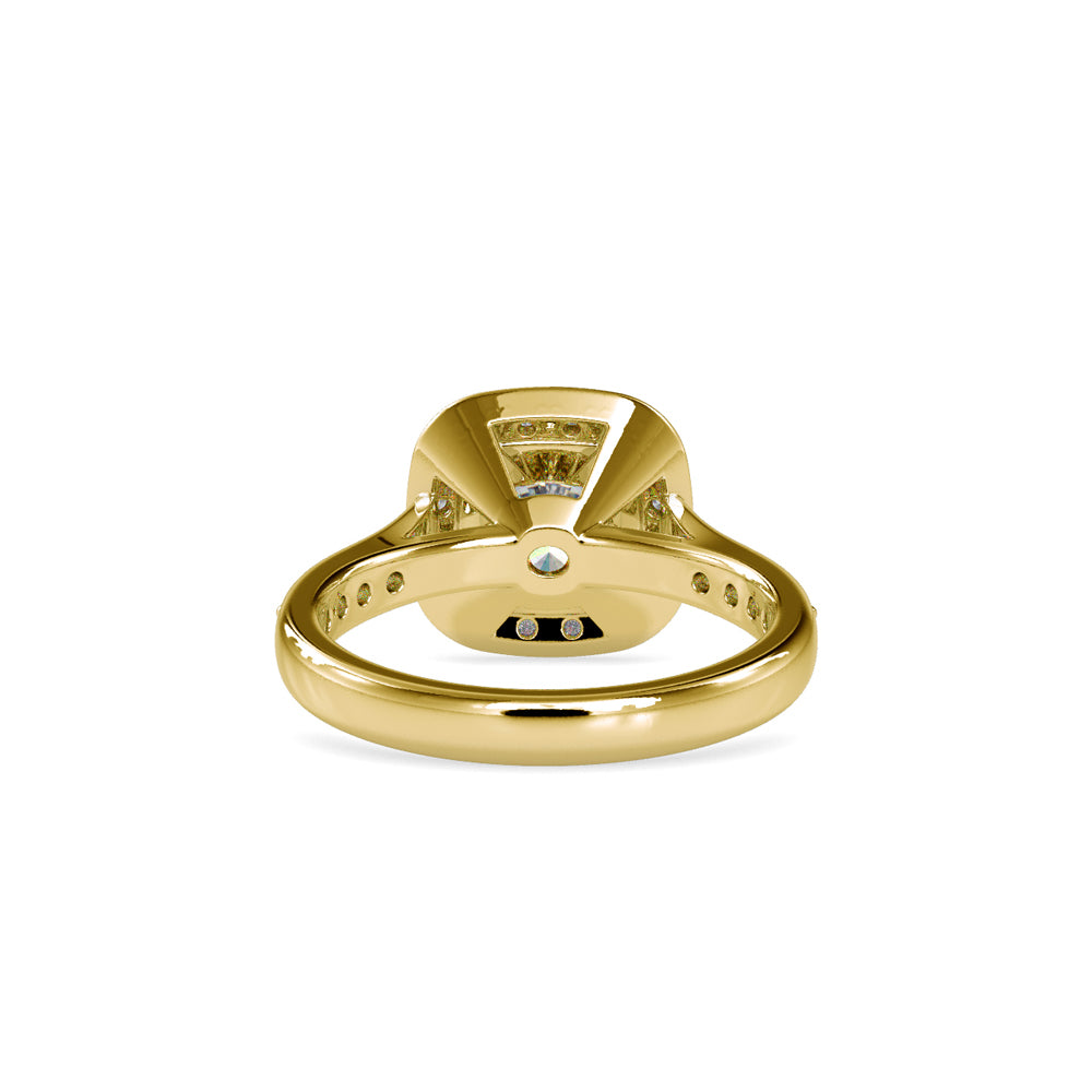 SKU: 0076 (14K) Sparkling Cushion Halo Engagment Ring Rose Gold.