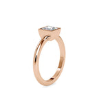 SKU: 0077 (10K) Modern Princess-cut Solitaire Ring In Rose Gold.