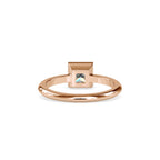 SKU: 0077 (18K) Modern Princess-cut Solitaire Ring In Rose Gold.
