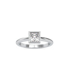 SKU: 0077 (22K) Modern Princess-cut Solitaire Ring In Rose Gold.